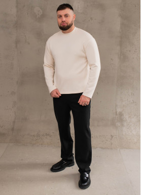 Чоловічий утеплений світшот oversize трикотаж білий